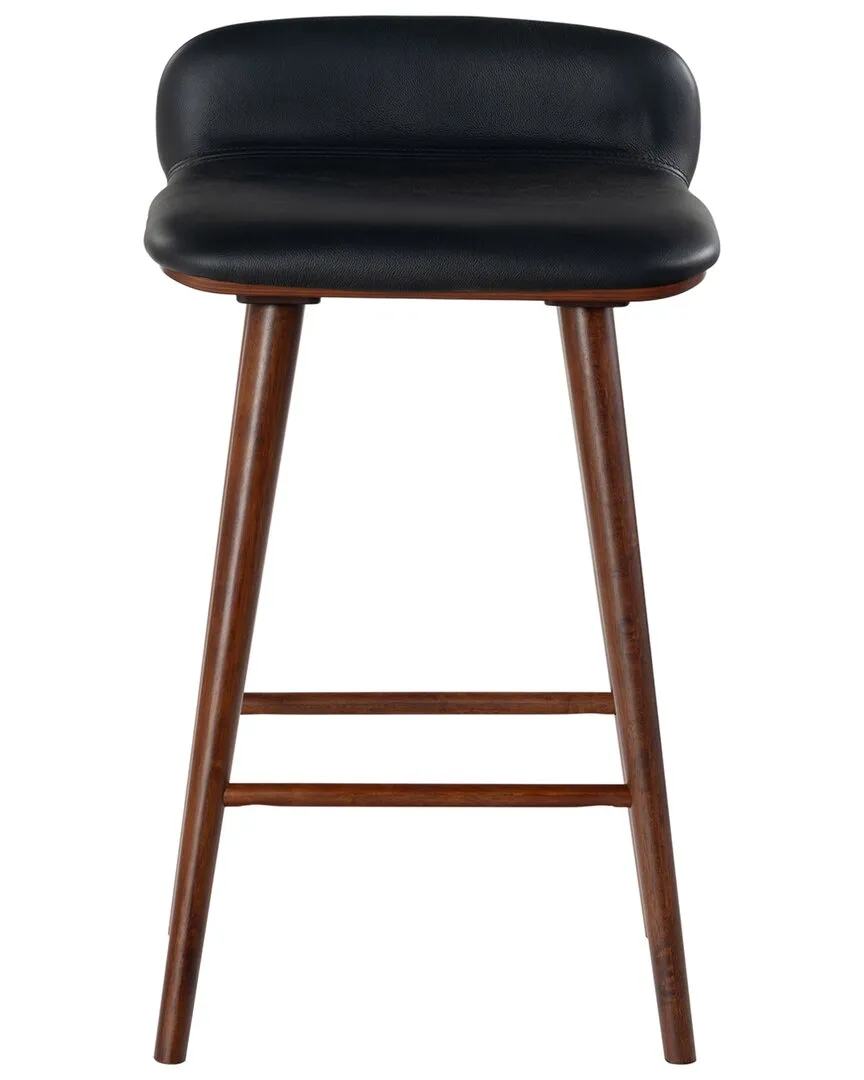 Tazmyn Counter Stool - Black, Leather image