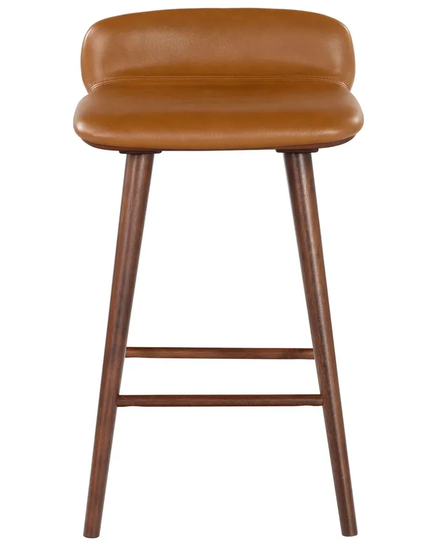 Tazmyn Counter Stool - Brown, Leather