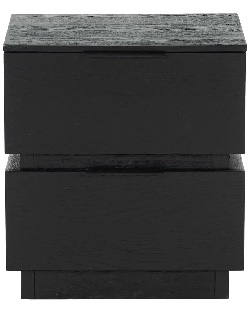 Titus 2 Drawer Stacked Nightstand - Black, Rubberwood image