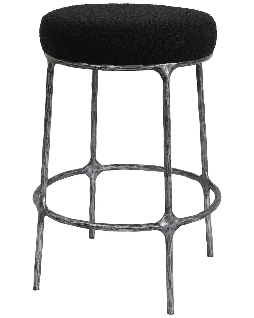 Trumen Round Counter Stool - Black, Boucle image