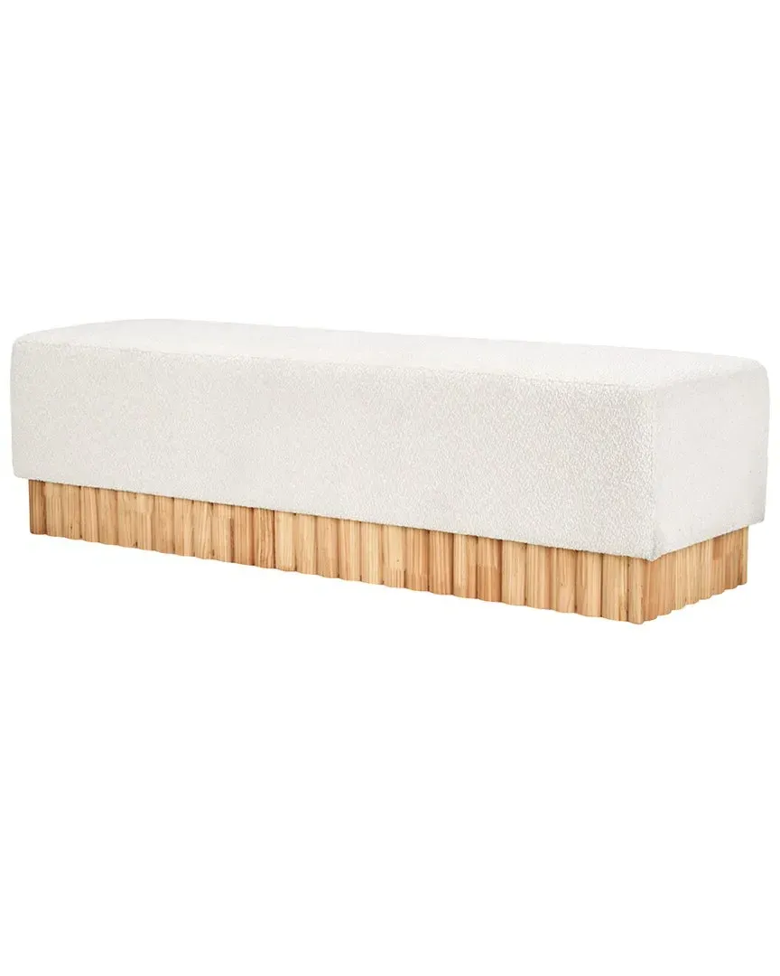 Tylie Boucle & Wood Bench - Ivory