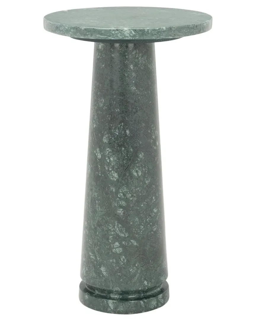 Valentia Round Accent Table - Green, Marble