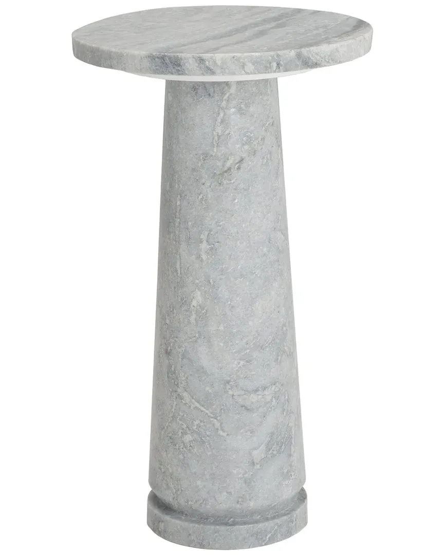 Valentia Round Accent Table - Grey, Marble