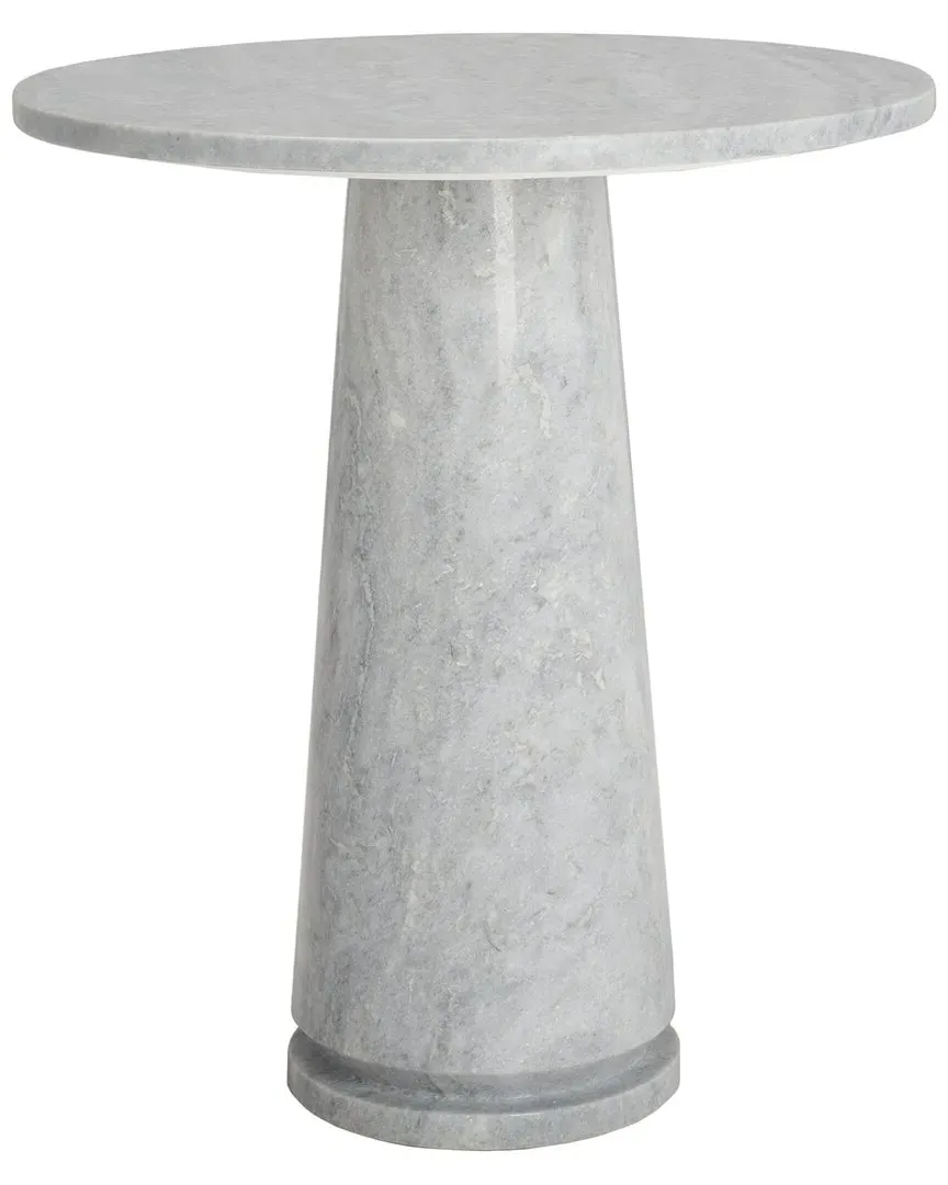 Valentia Tall Round Accent Table - Grey, Marble
