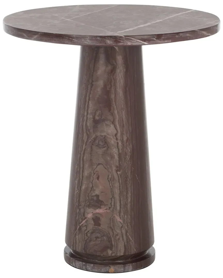 Valentia Tall Round Accent Table - Pink, Marble