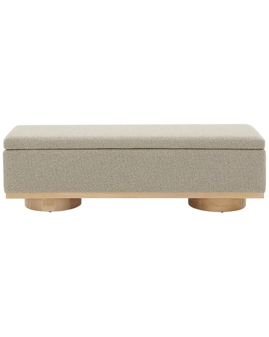 Vianna Boucle Bench - Brown, Ash Wood