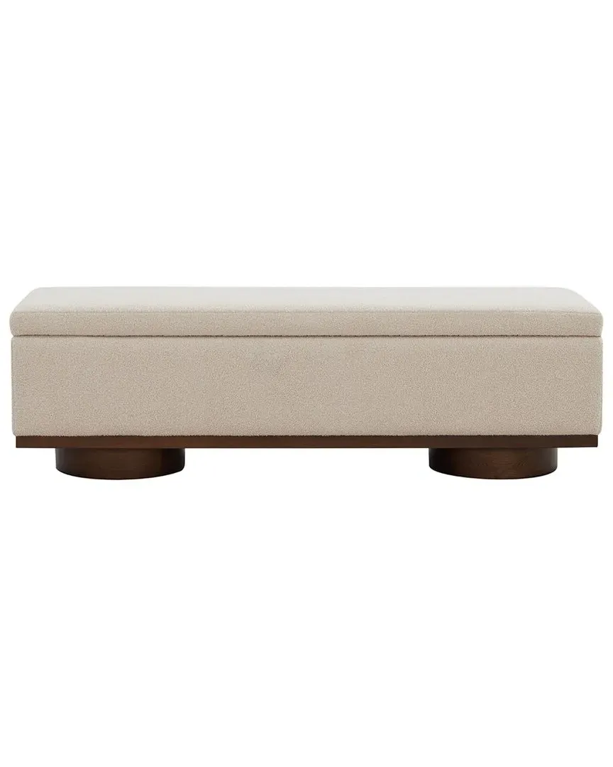 Vianna Teddy Storage Bench - Sand, Faux Shearling image