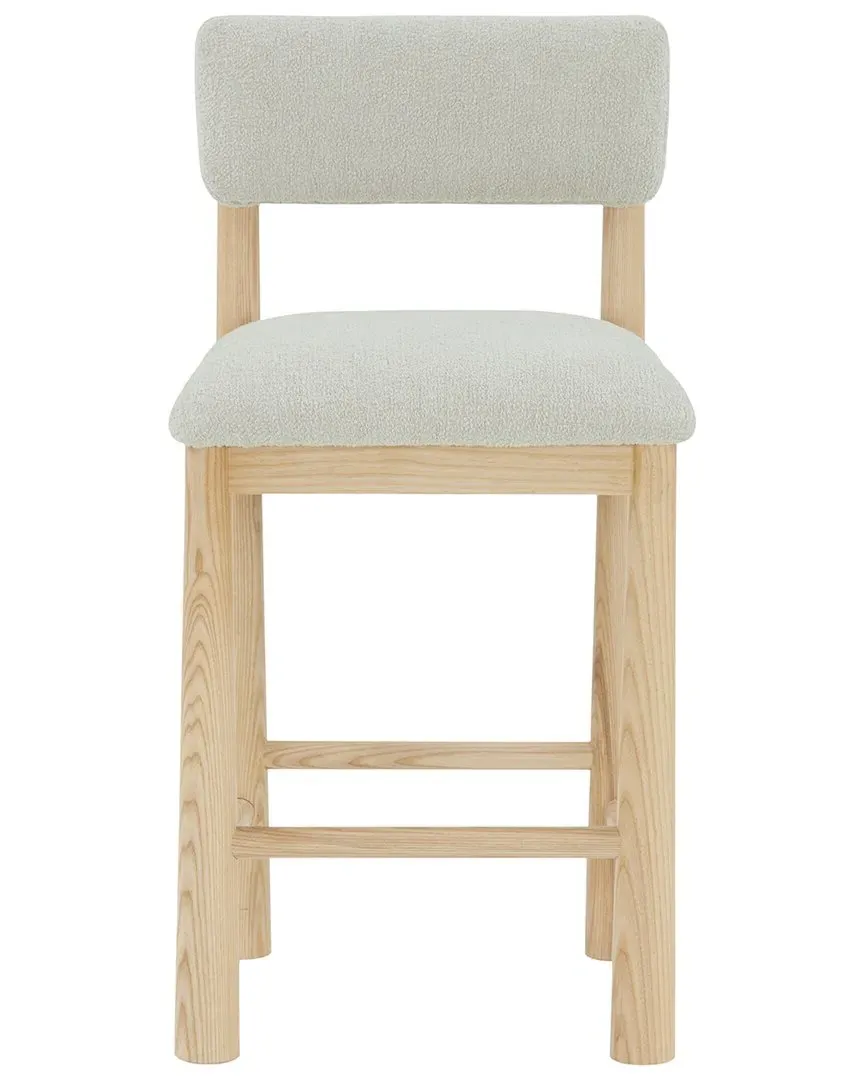 Wrenley Boucle Counter Stool - Taupe, Ash Wood
