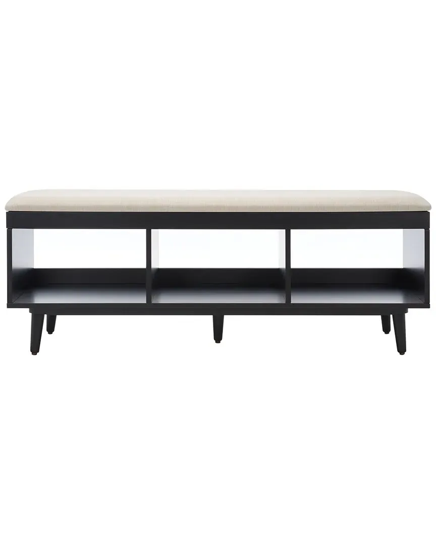 Cricket Open Shelf Bench with Cushion - Black, Mahogany