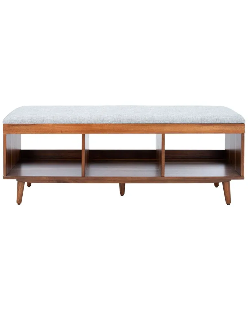 Cricket Open Shelf Bench with Cushion - Grey, Acacia