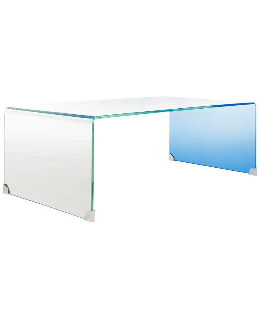 Crysta Ombre Glass Coffee Table - Clear Blue