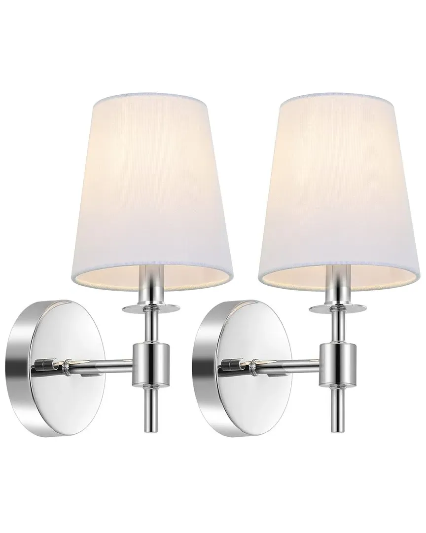 Dalany 7in Wall Sconce Set of 2 - Chrome, Cotton image