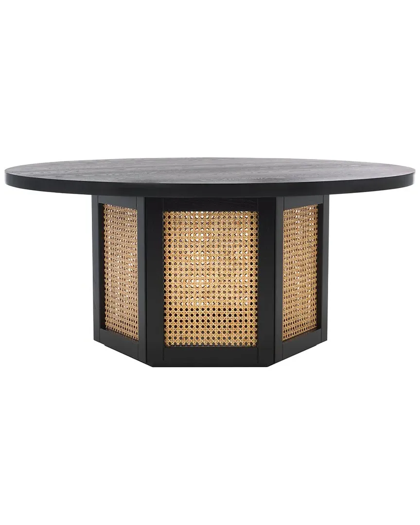 Danez Hexagonal Coffee Table with Cane Base - Black image