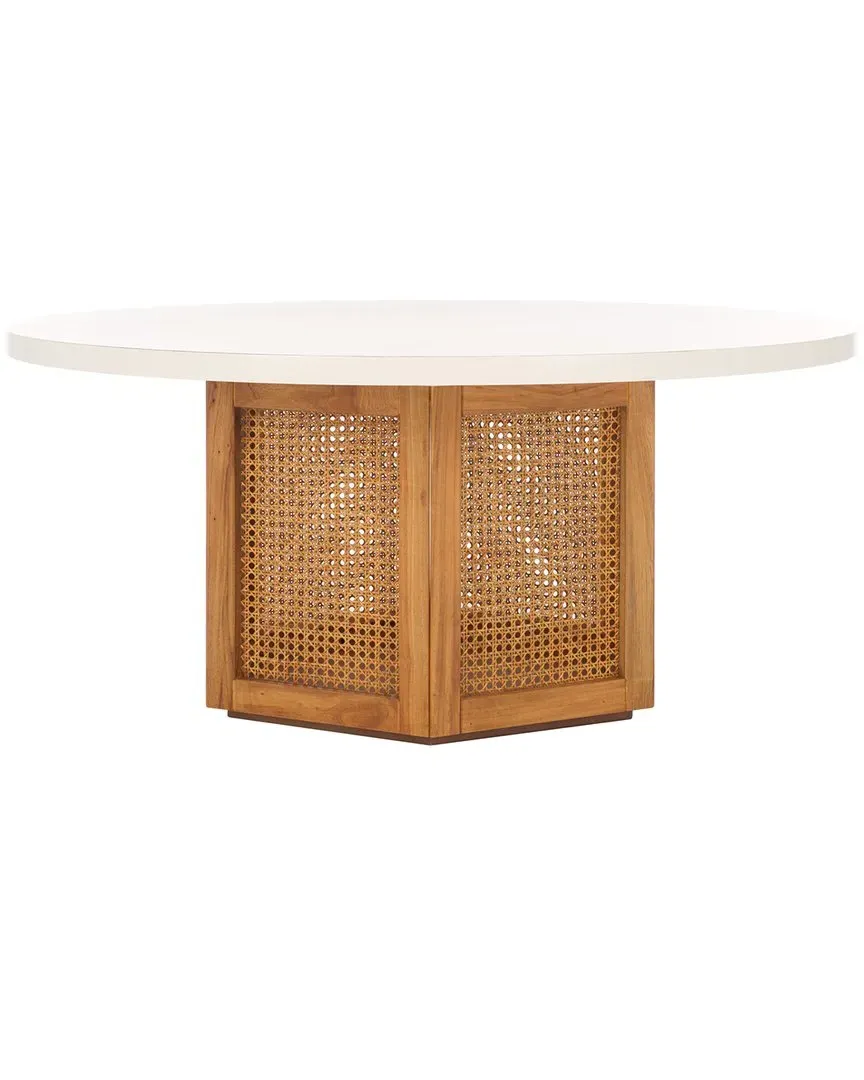 Danez Hexagonal Coffee Table with Cane Base - White
