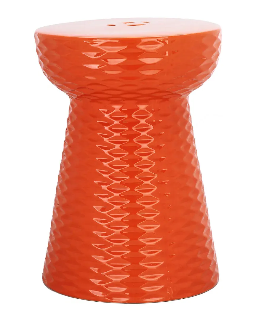 Daphne Garden Stool - Orange, Ceramic image