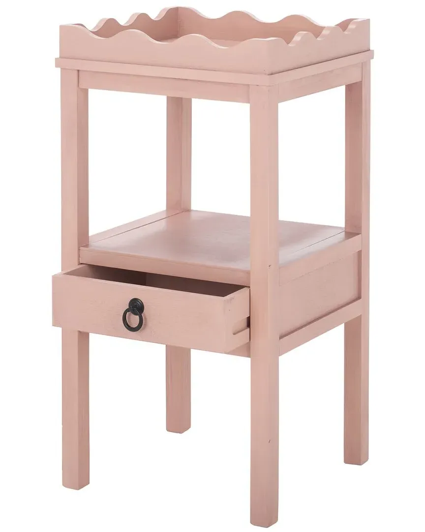 Darlyn 1-Drawer Accent Table - Pink, Pine Wood