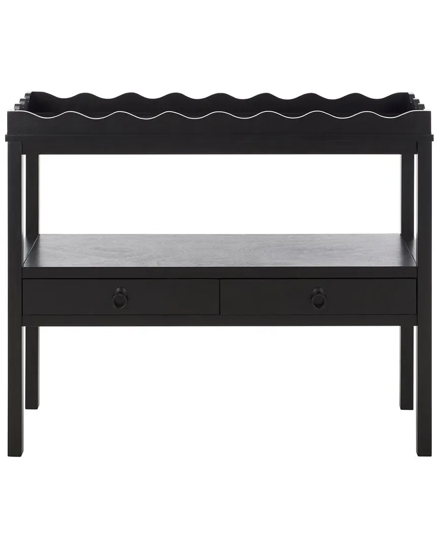 Darlyn 2-Drawer Console - Matte Black, Pine Wood image
