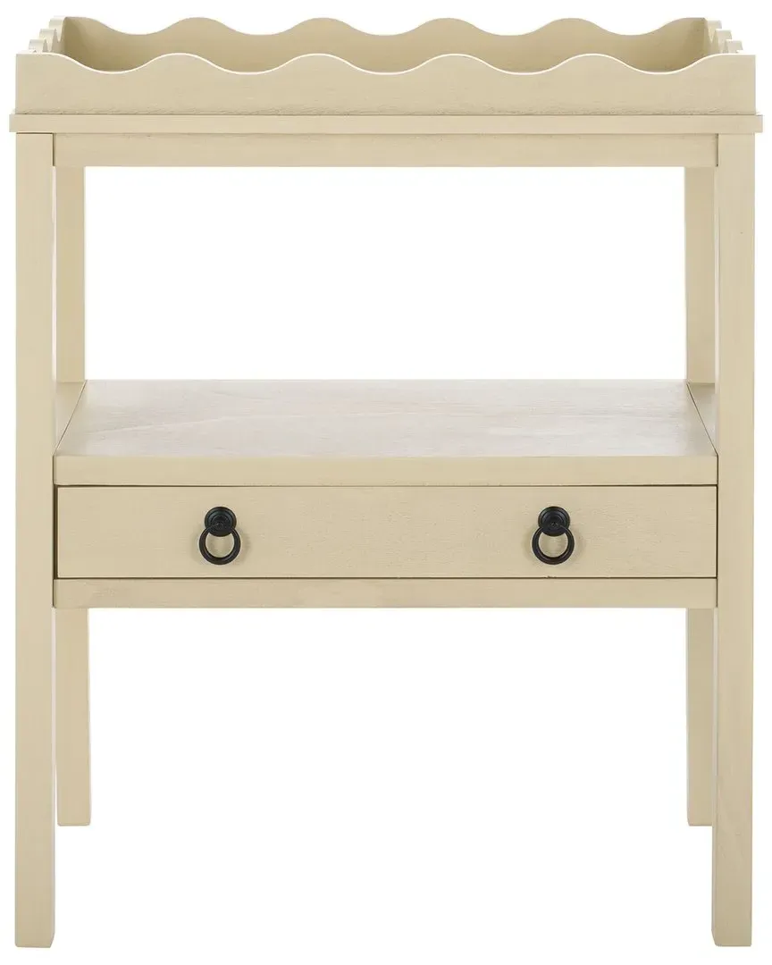 Darlyn Rectangle Accent Table with Drawer - Sand, Pine Wood