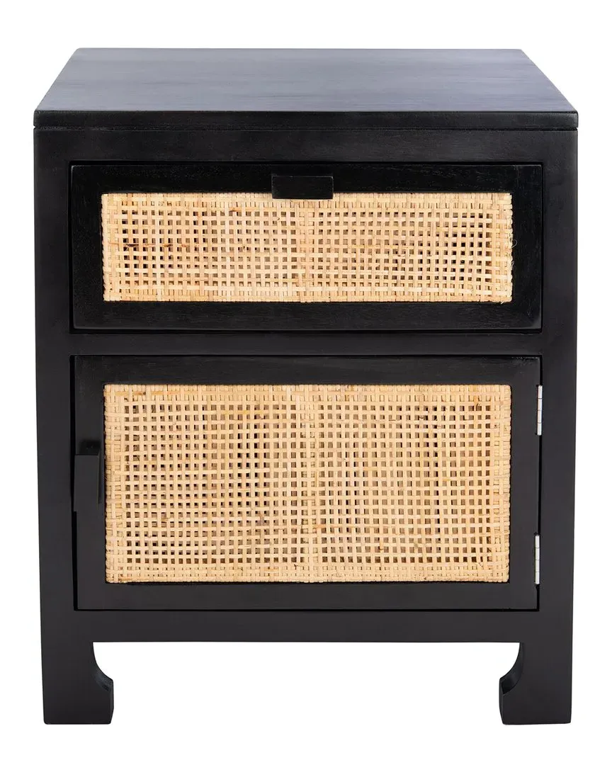 Dave 1-Drawer Nightstand - Black, Mahogany image