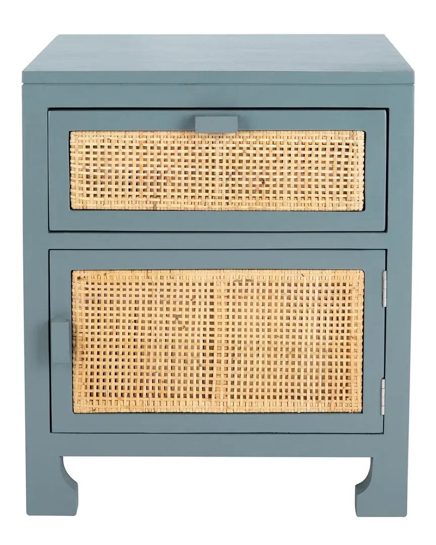 Dave 1-Drawer Nightstand - Blue, Mahogany