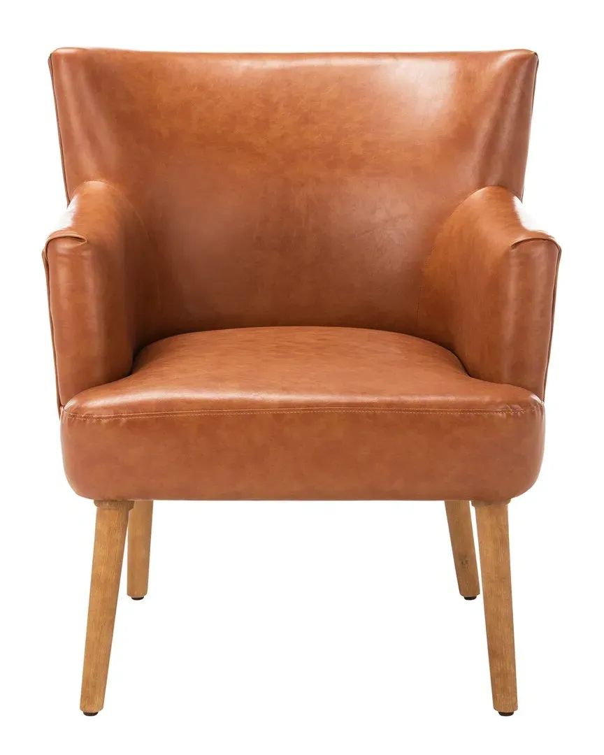 Delfino Wingback Accent Chair - Cognac, Leather
