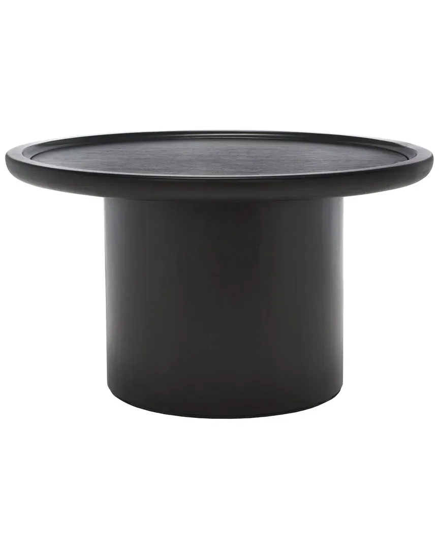 Devin Round Coffee Table - Black, Wood