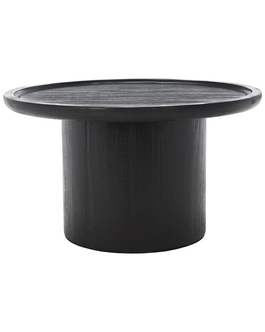Devin Round Coffee Table - Black, Wood