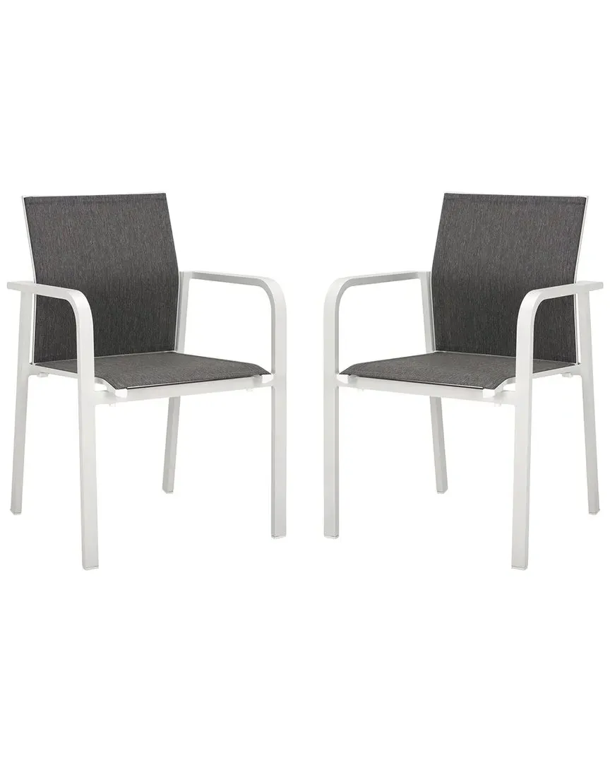 Dexter Set of 2 Armchairs - White, Aluminum