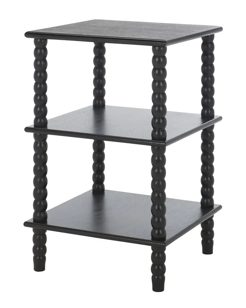Dilyn 3-Shelf Accent Table - Black, Pine Wood