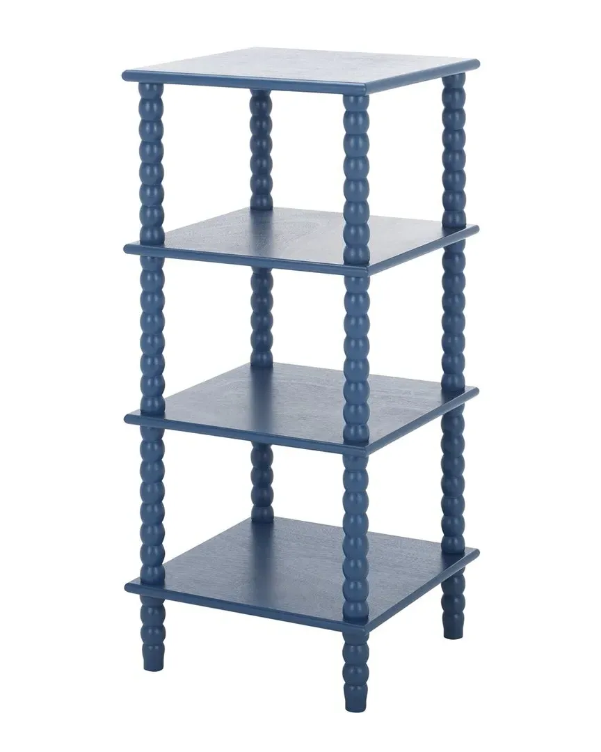 Dilyn 4-Tier Shelving Unit - Blue, Pine Wood