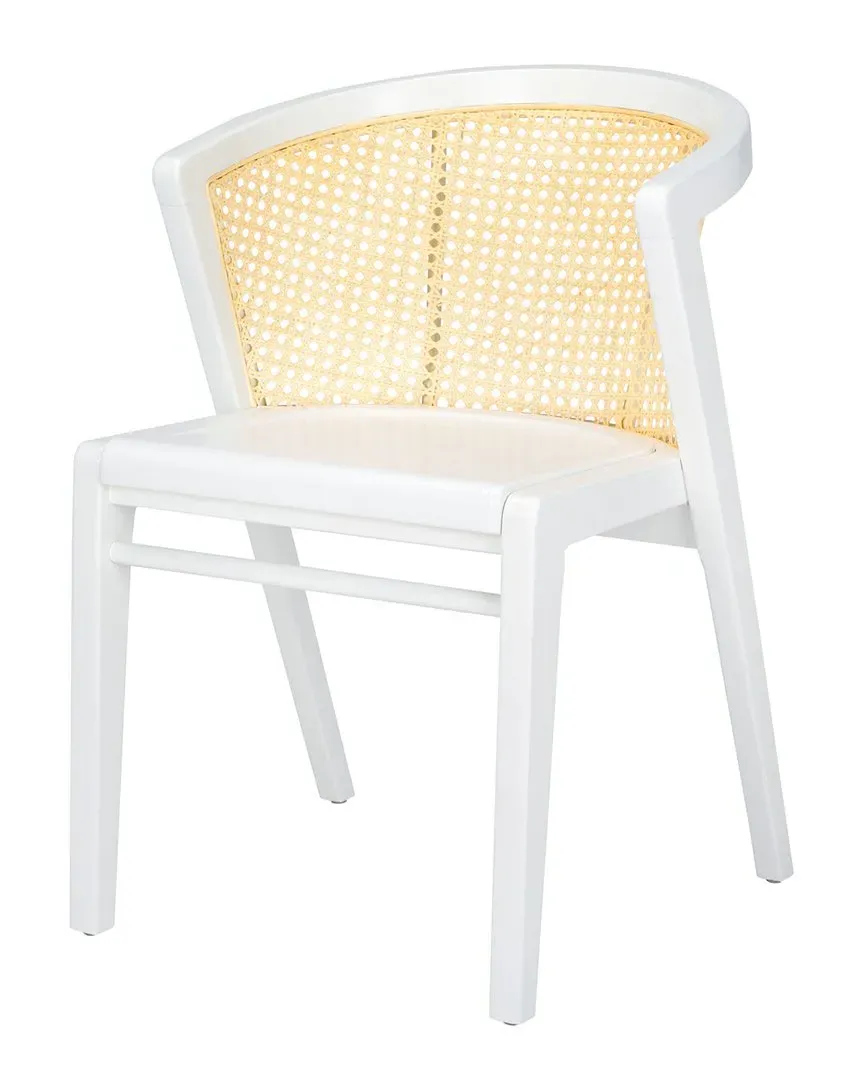 Edan Barrel Back Dining Chair - White, Rattan