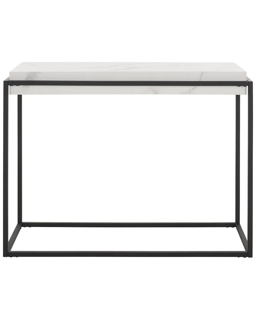 Edgefield Console Table - White Marble, Black Metal image