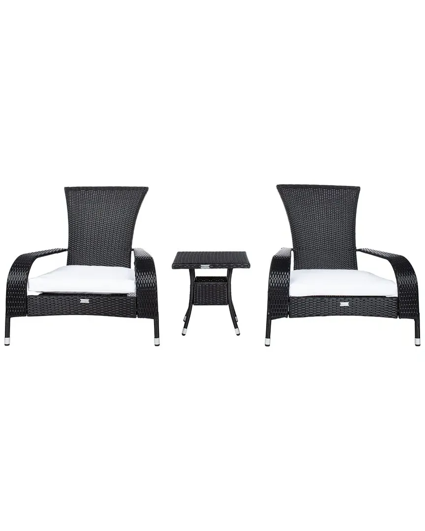 Edna 3-Piece Outdoor Lounge Set - Black, Rattan image