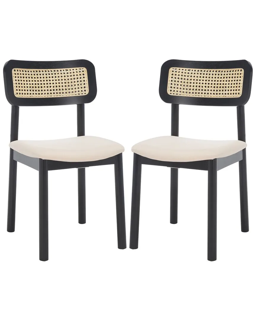 Egon Set of 2 Dining Chairs - Black, Wood