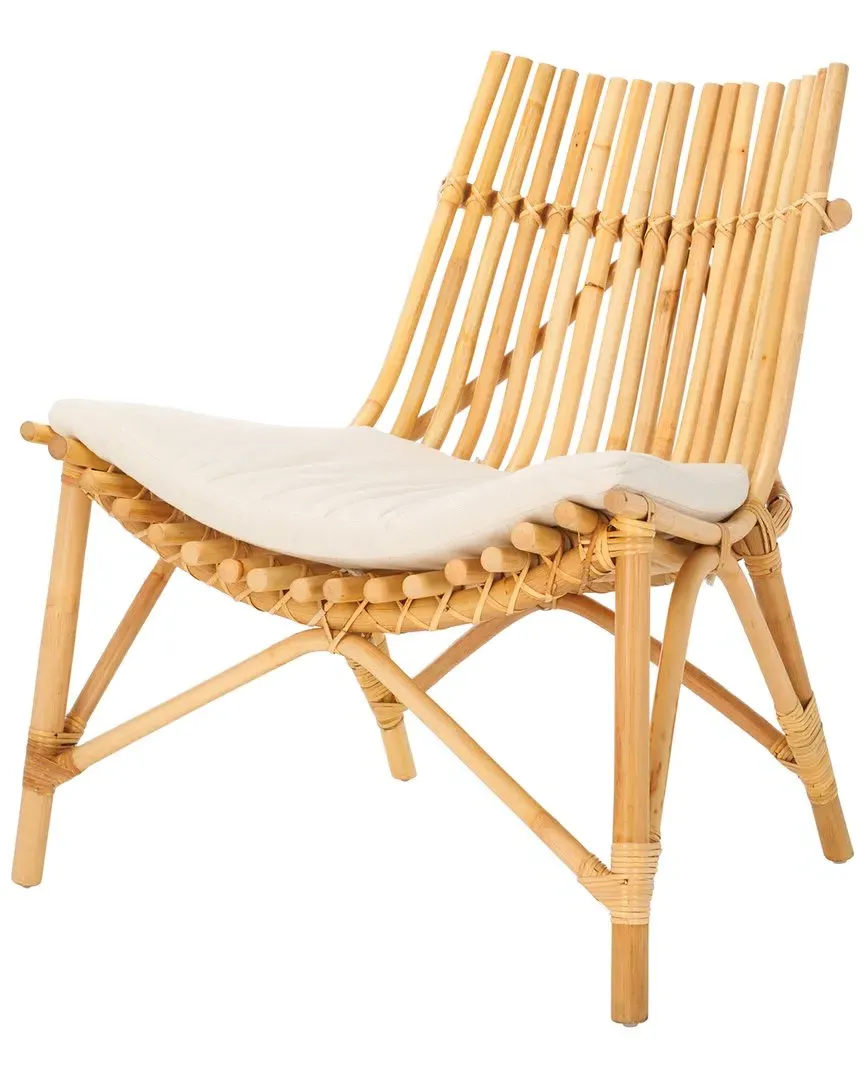 Eisley Accent Chair with Cushion - White, Rattan