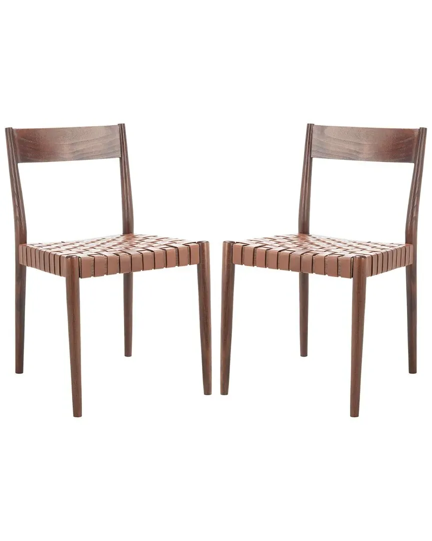 Eluned Set of 2 Dining Chairs - Cognac, Leather