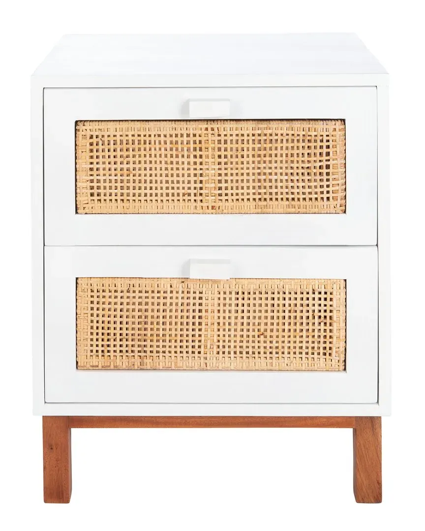 Erica 2-Drawer Nightstand - White, Mahogany