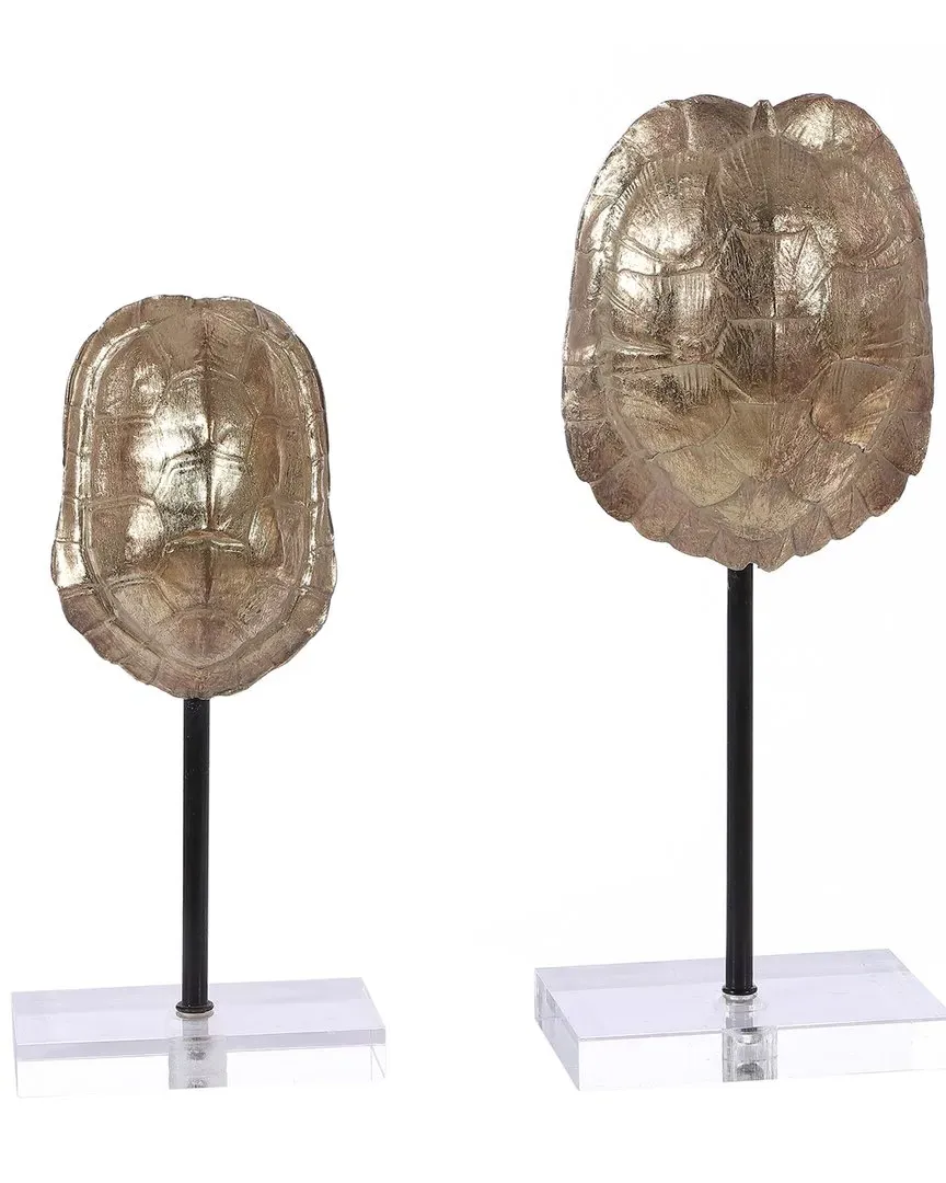 Eris Set of 2 Decorative Turtle Shells - Gold