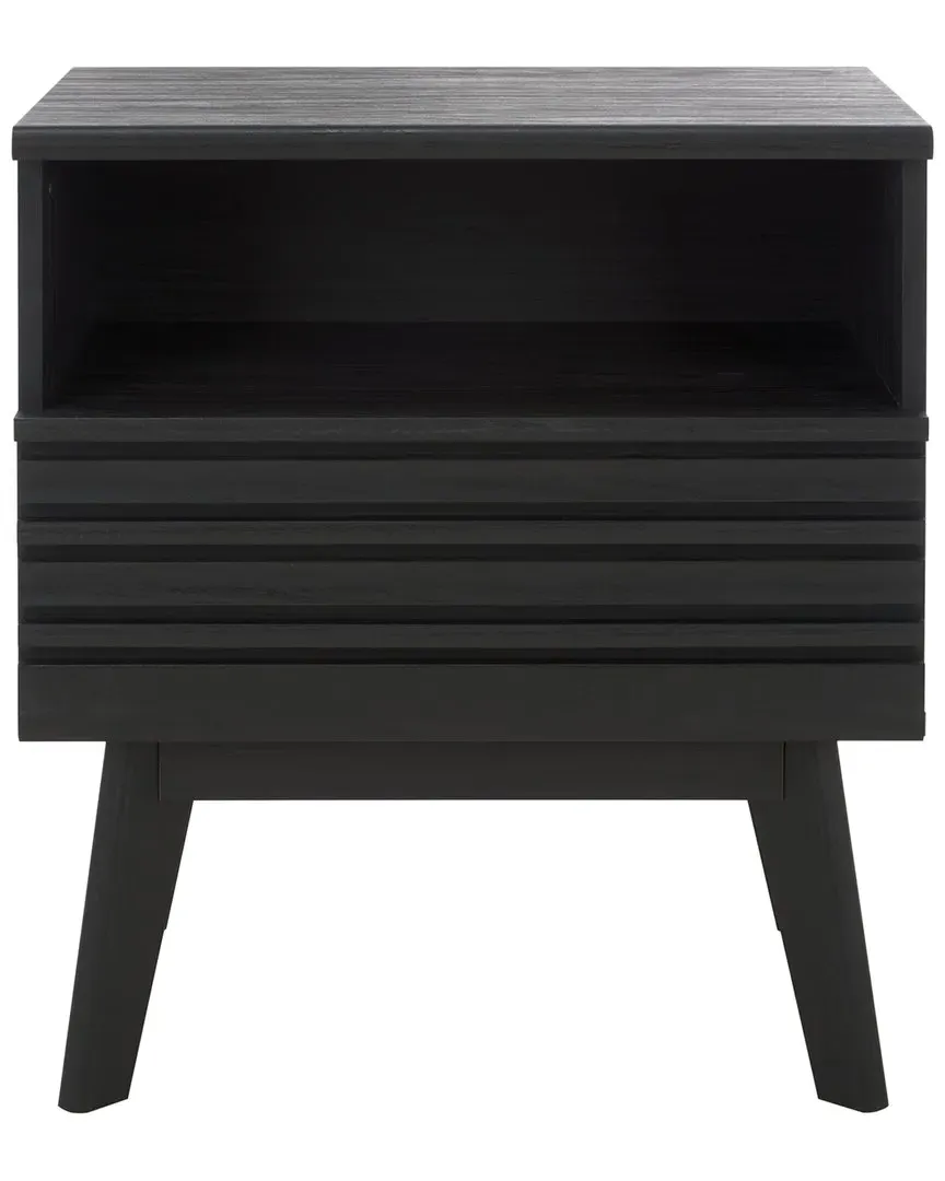 Esma 1-Drawer 1-Shelf Nightstand - Black