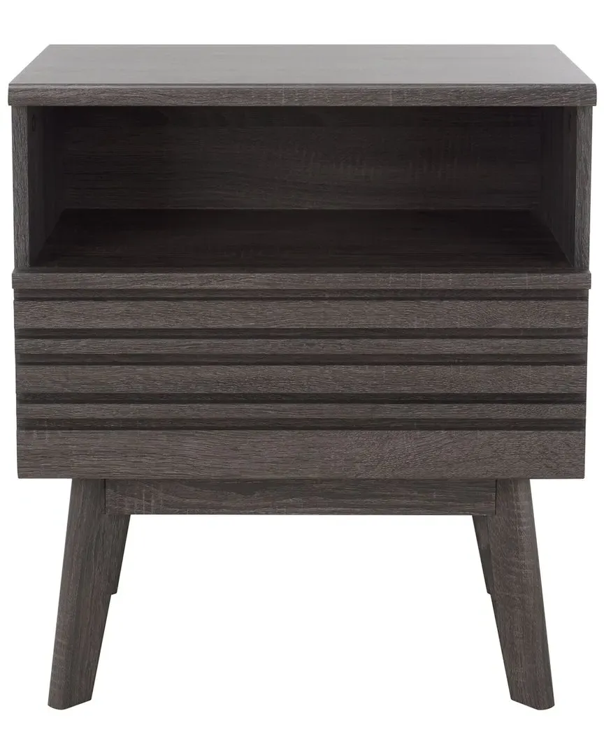 Esma 1-Drawer Nightstand - Distressed Black