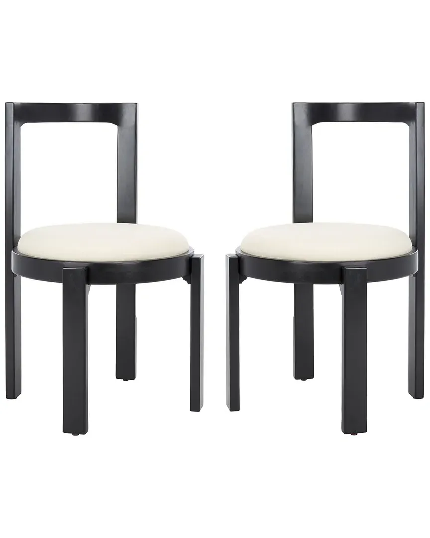 Estes Round Dining Chair Set of 2 - White, Wood