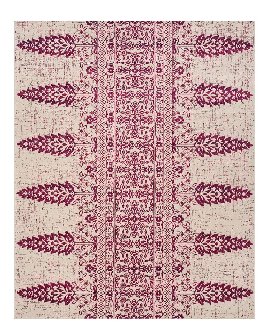 Evoke Power-Loomed Rug - Ivory and Fuchsia