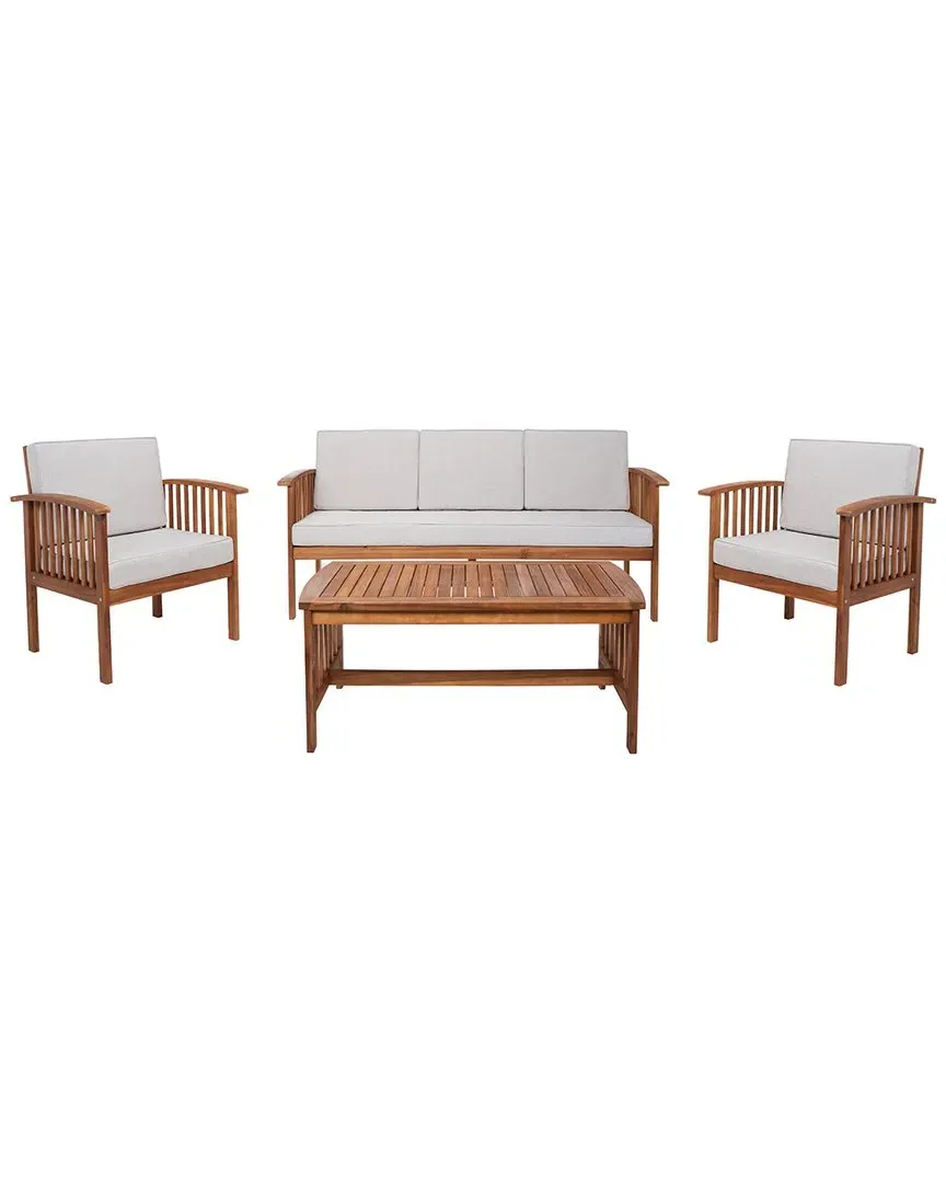 Finnick 4-Piece Outdoor Living Set - Natural, Wood
