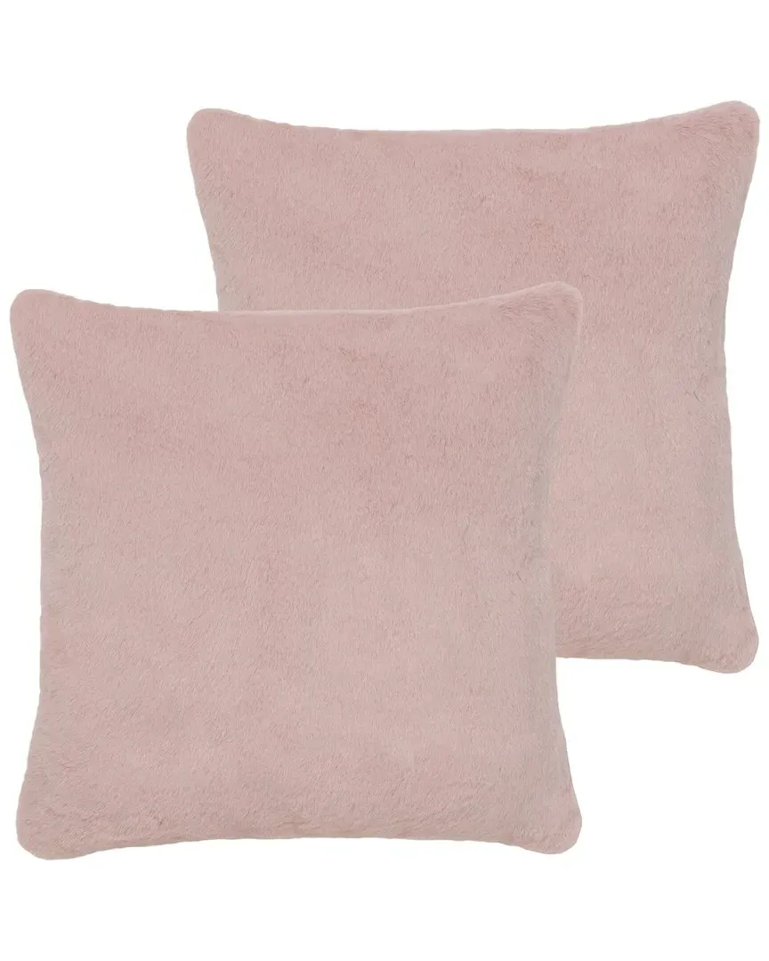 Flayn Decorative Pillow Set - Pink, Faux Fur image
