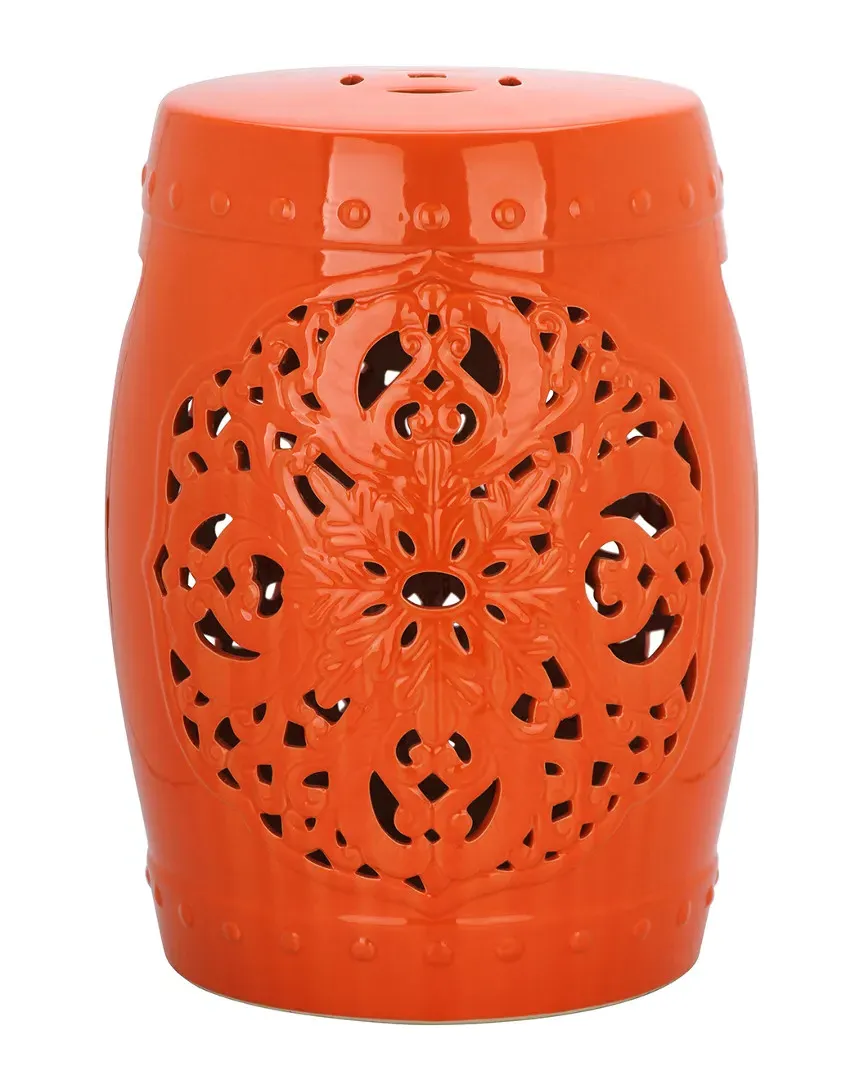 Flora Garden Stool - Orange, Ceramic image