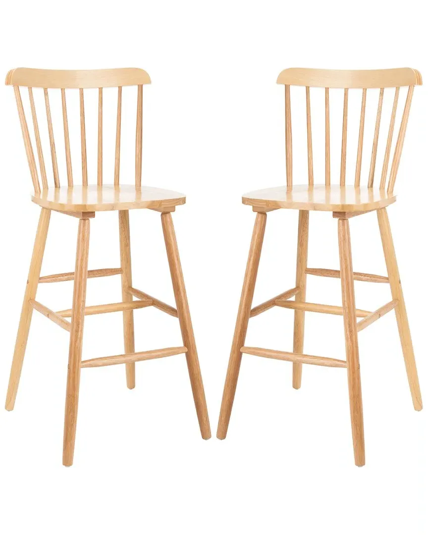 Galena Bar Stools Set - Natural, Rubberwood