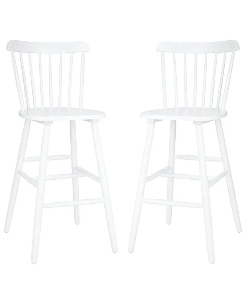 Galena Bar Stools Set - White, Rubberwood