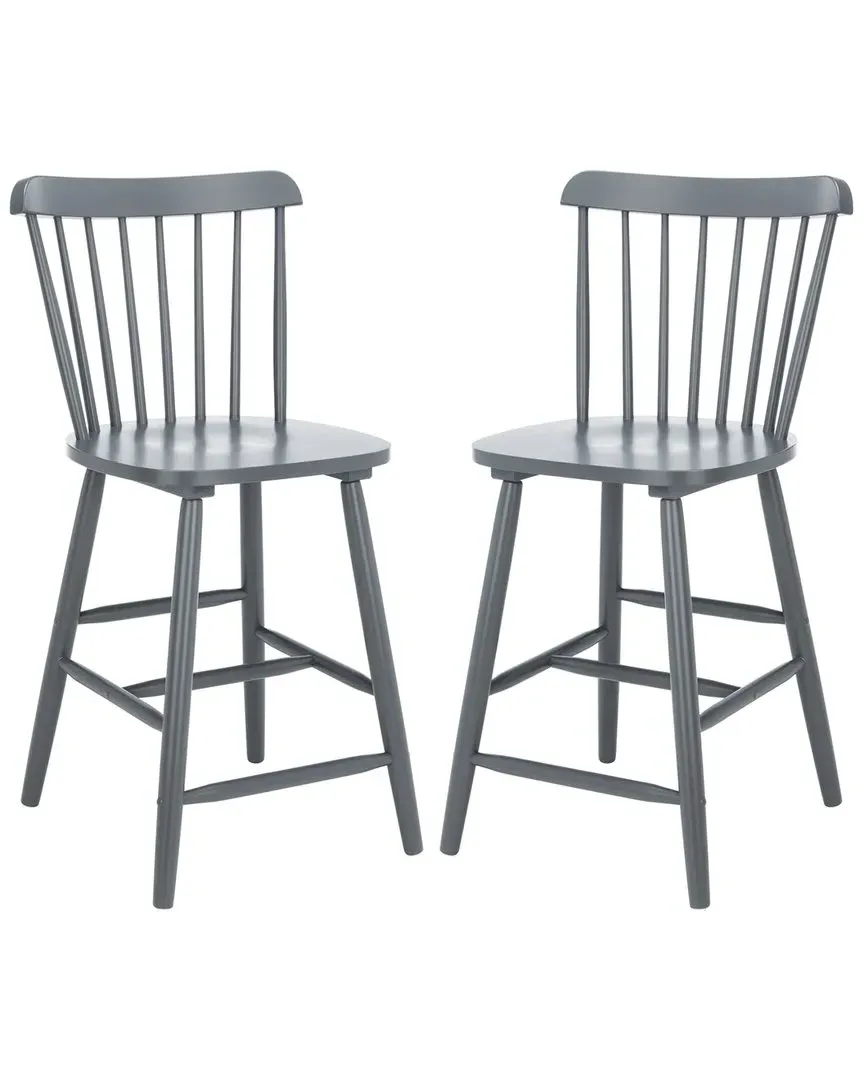 Galena Counter Stools Set - Grey, Rubberwood