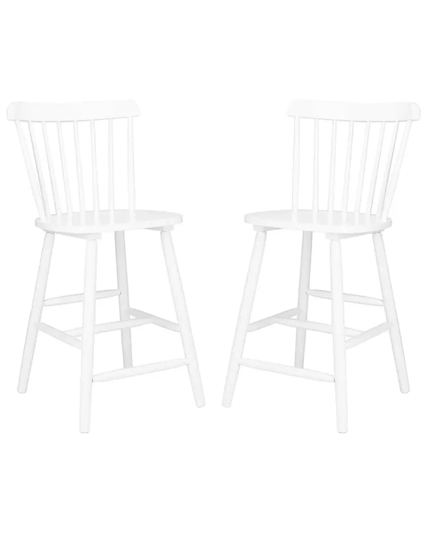 Galena Counter Stools Set - White, Rubberwood