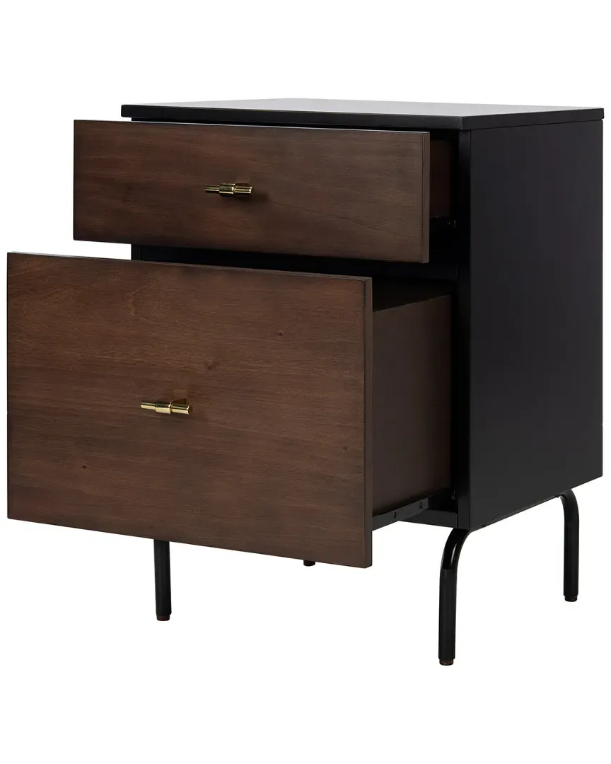 Genevieve 2-Drawer Nightstand - Walnut, Wood